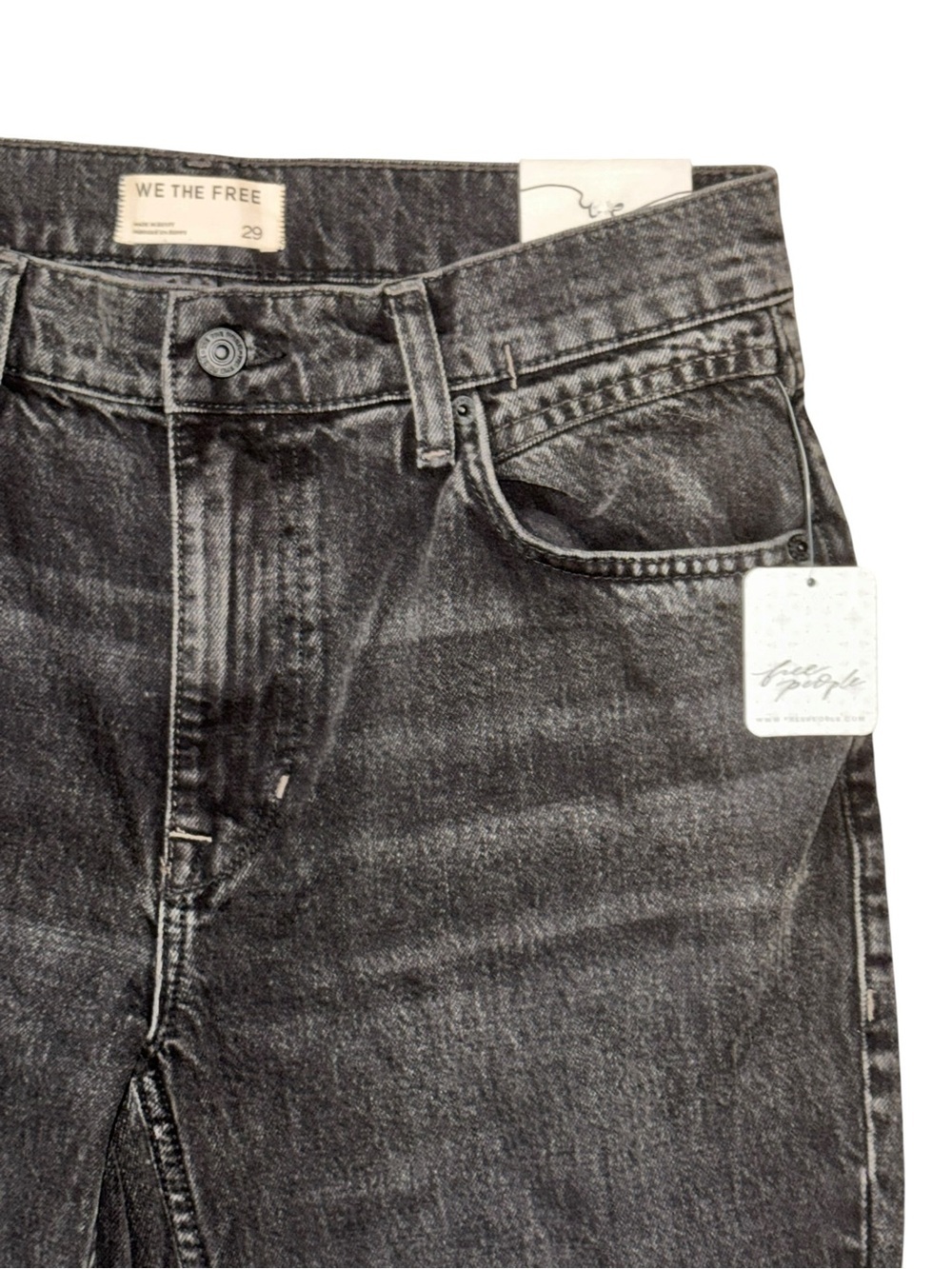 We The Free Washed Black Wide-Leg Flare Jeans, Size 29 - Picture 5 of 12